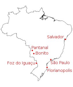 Nos différentes étapes au Brésil : São Paulo, le Pantanal, Bonito, Salvador, Foz d'Iguaçu et Florianopolis