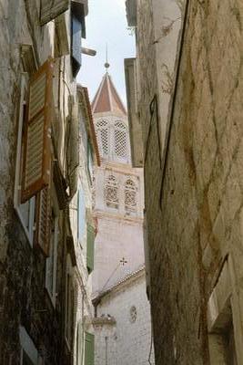 Le clocher de la Cathédrale (Trogir, Croatie, 5 Juillet 2003)