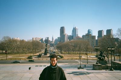 Vue sur Philadelphie et la Franklin Avenue depuis le Museum of Fine Arts (Février 2001)