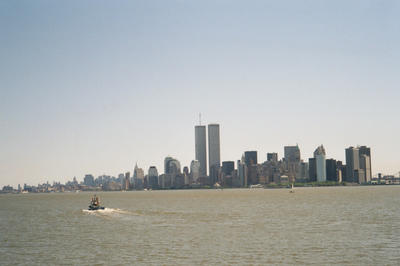 Manhattan depuis le ferry menant a l’ile de la Liberte
