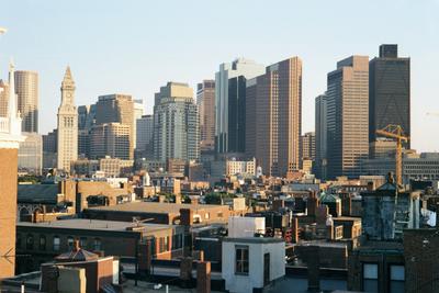 Vue depuis le toit de notre immeuble (North End, Boston, 21 juillet 2001)