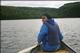 Béné dans notre canot sur le lac Wapizagonke