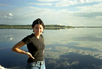 Béné devant le lac Champlain (Vermont USA, 21 septembre 2001)