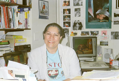Barbara dans son bureau au M.I.T. (Cambridge MA USA, 2001/10/23)