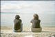 Béné et Amélie devant le lac Champlain (Vermont USA, 21 septembre 2001)