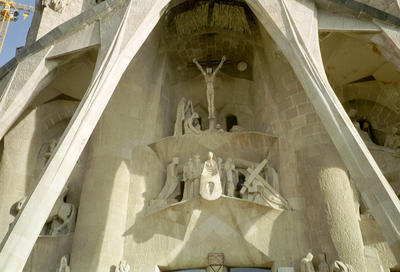 La façade Nord de la Sagrada Familia (Barcelone, Espagne, 28 décembre 2001)