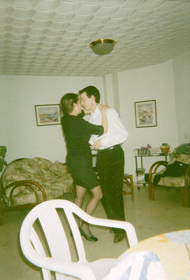 Sophie et PP dans un rock endiablé (Roses, Espagne, 31 décembre 2001)