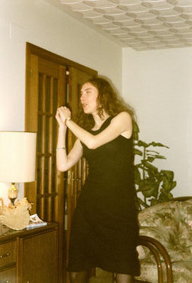 Delphine en pleine action (Roses, Espagne, 31 Décembre 2001)