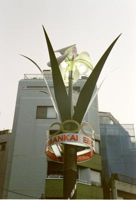Lampe-fleur aux abords de Shibuya (Tokyo, Japon, 5 Octobre 2002)