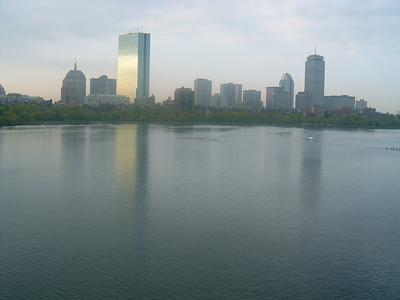 Back Bay vue depuis le Longfellow Bridge (Boston, 12 Mai 2004)