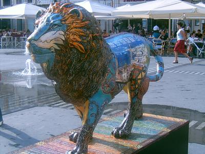 Lion de la place des Terreaux (Lyon, 23 Juillet 2004)