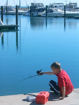 Pêche à la ligne dans le lac Michigan (Chicago, 9 Octobre 2004)