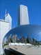 Reflet de downtown Chicago dans le Cloud Gate (Chicago, 9 Octobre 2004)