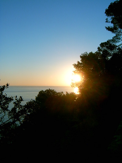 Coucher de soleil sur le Cap Garonne (Le Pradet, 21 Novembre 2004)