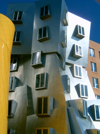 Vue sur le Stata Center depuis la terrasse du 5ème étage (Cambridge, 4 Décembre 2004)