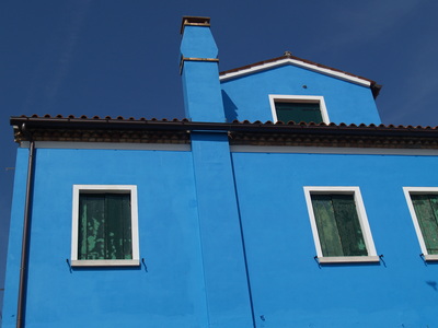 Maison bleue de Burano (Venise, 29 Mars 2005)