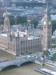 Le parlement britannique vu depuis le Big Eye (Londres, 1 juillet 2005)
