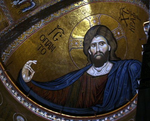  Mosaïque du Christ dans le choeur de la Cathédrale de Monreale (14 octobre 2006)