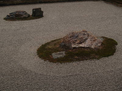  Détail du jardin zen de Ryoan-ji (Kyoto, 14 décembre 2006)