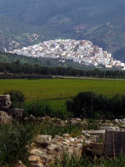  Moulay Idriss vu depuis Volubilis (26 février 2009)