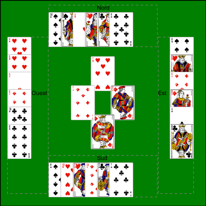 Exemple d'une table de jeu de cartes généré d'après un fichier cardsML